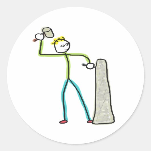 Stonemason Stickman ラウンドシール (正面)