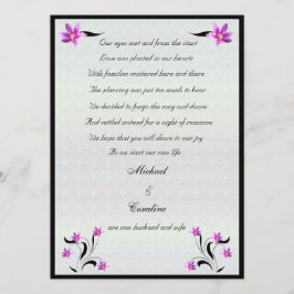 Stoney道の駆け落ちの発表のクレマチス 案内状