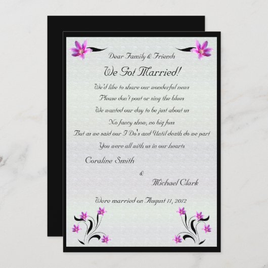 Stoney道の駆け落ち2のクレマチスの花 案内状 (正面/裏面)