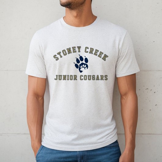 Stoney Creek Junior Cougars White Fleck Mens トライブレンドＴシャツ
