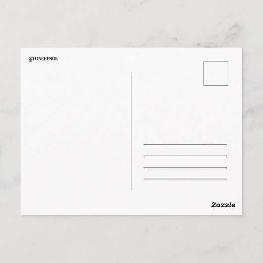 Stongehenge Salisbury ポストカード (裏面)