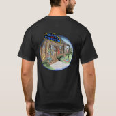 STOOPの暗闇のティーの国の青によってはロゴがかがみます Tシャツ (裏面)