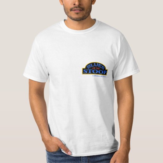 STOOPの白い価値Tシャツの青 Tシャツ (正面)