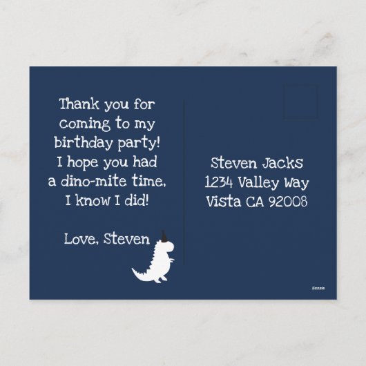 StopとChompグリーンダウノーズテーマありがとう シーズンポストカード (裏面)