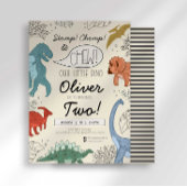 STOPチョンプ及び噛み恐竜誕生日招待状 招待状