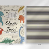 STOPチョンプ及び噛み恐竜誕生日招待状 招待状