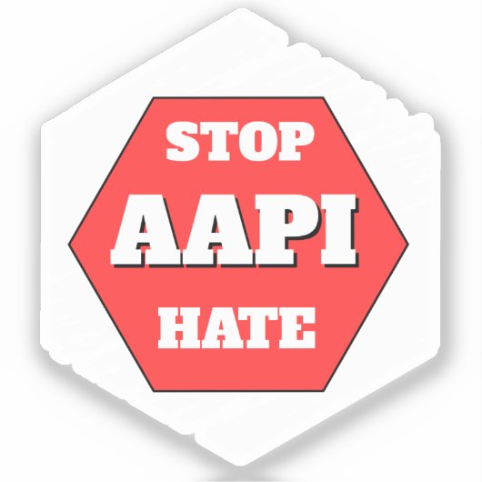 Stop AAPI Hate Rectangular シール (正面)
