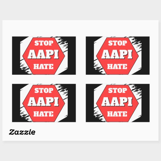 Stop AAPI Hate Rectangular 長方形シール (シート)