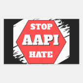 Stop AAPI Hate Rectangular 長方形シール (正面)