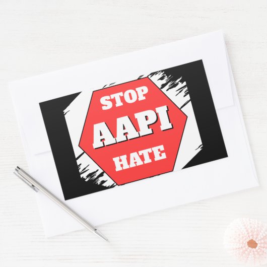 Stop AAPI Hate Rectangular 長方形シール (封筒)