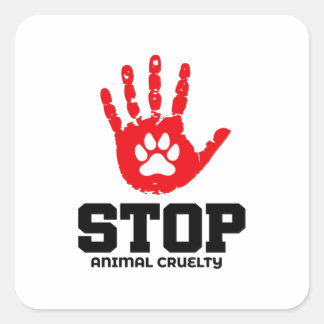 STOP ANIMAL CRUELTY - スクエアシール