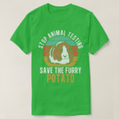 Stop Animal Testing Funny Furry Potato For Guinea  Tシャツ (デザイン正面)