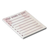 Stop Bad Habits Stop Doing it List ノートパッド (アングル)
