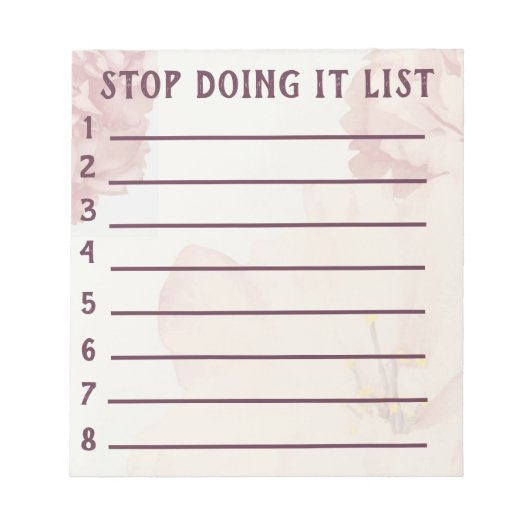 Stop Bad Habits Stop Doing it List ノートパッド (正面)