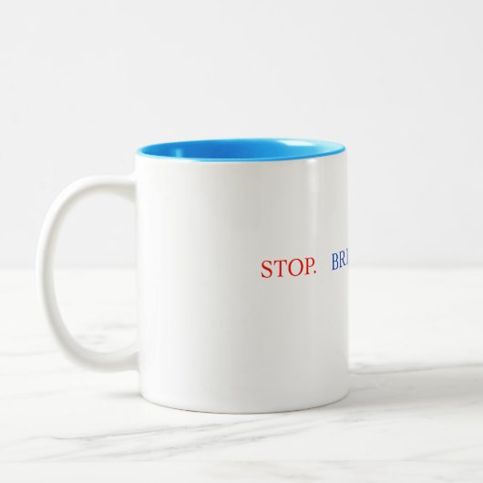 Stop Breathe Think Mug ツートーンマグカップ (左)