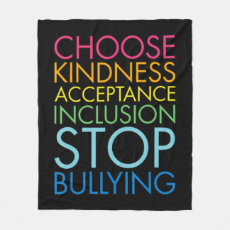 Stop Bullying Choose Kindness Acceptance Inclusion フリースブランケット