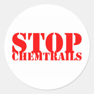 Stop Chemtrails - Adesivo Redondo ラウンドシール