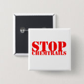 Stop Chemtrails - Botton Quadrado 缶バッジ (正面&裏面)