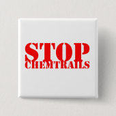 Stop Chemtrails - Botton Quadrado 缶バッジ (正面)