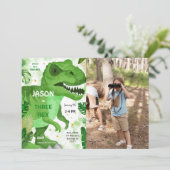 STOP CHOMPその恐竜の誕生日写真 招待状 (スタンド正面)