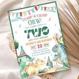STOP CHOMPとCUTE恐竜の2番目の誕生日 招待状