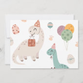 Stop, Chomp & Roar恐竜の誕生日写真 招待状 (裏面)