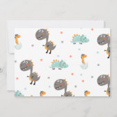 Stop, Chomp & Roar恐竜の誕生日写真 招待状 (裏面)