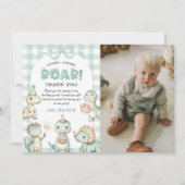 Stop Chomp Roar Disouras 1st Birthday写真 サンキューカード (正面)