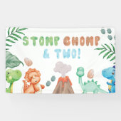 Stop、Chomp、Two Water Color恐竜誕生日 横断幕 (横)