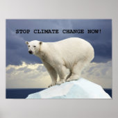STOP CLIMATE CHANGE NOW! Polar Bear ポスター (正面)