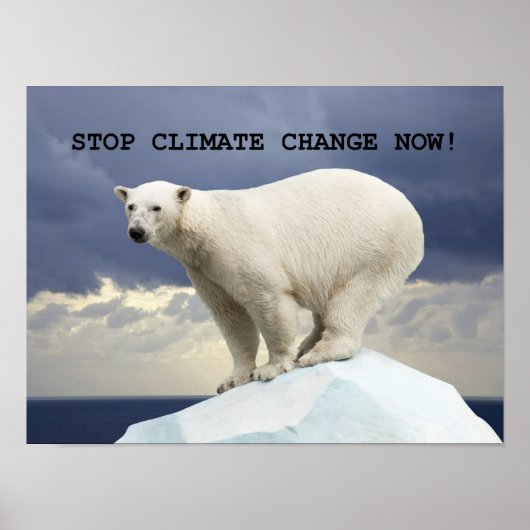 STOP CLIMATE CHANGE NOW! Polar Bear ポスター (正面)