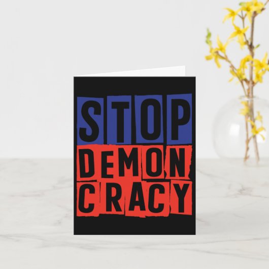 Stop Demoncracy Donald Trump  カード (黄色い花)