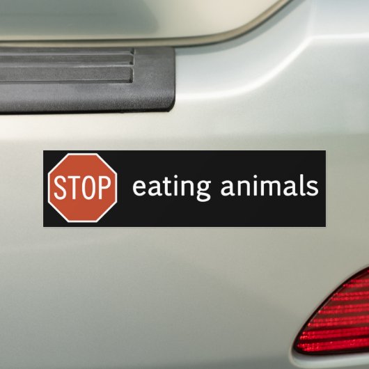 STOP-EATING-ANIMALS バンパーステッカー (車上)