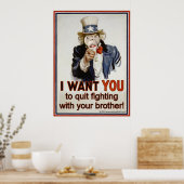 Stop fighting with your brother ポスター (キッチン)