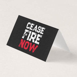 Stop Fire Now白い赤い黒の折りグランジ畳みカード