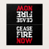 Stop Fire Now白い赤い黒の折りグランジ畳みカード (外部フラット)
