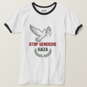 Stop Genocide in Gaza – Peace & Humanity Awareness Tシャツ (デザイン正面)