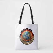 Stop Global Warming Crying Earth Flame Environment トートバッグ (正面)