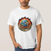 Stop Global Warming Crying Earth Flame Environment Tシャツ (正面)