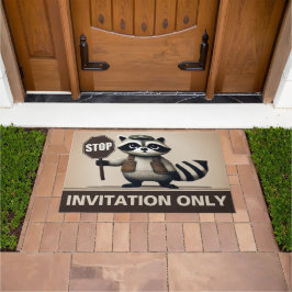 Stop, Humorvoller Waschbär für exklusive Haushalte ドアマット