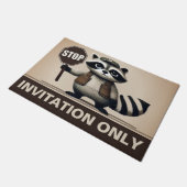 Stop, Humorvoller Waschbär für exklusive Haushalte ドアマット (アングル)