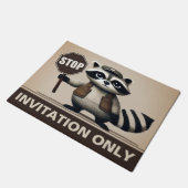 Stop, Humorvoller Waschbär für exklusive Haushalte ドアマット (アングル)