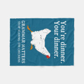 Stop Ing The Chickens English Grammar Funny Te  フリースブランケット (正面(横))