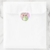 Stop It Frog Sticker Cute Shy Blushing Frog Romant ハートシール (バッグ)