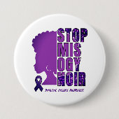 STOP MISOGYNOIR 家族内暴力啓発 缶バッジ (正面)