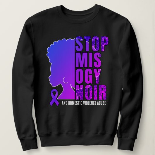 STOP MISOGYNOIR 家暴啓発 スウェット スウェットシャツ (デザイン正面)