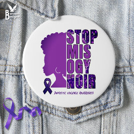 STOP MISOGYNOIR Domestic Violence Awareness 缶バッジ