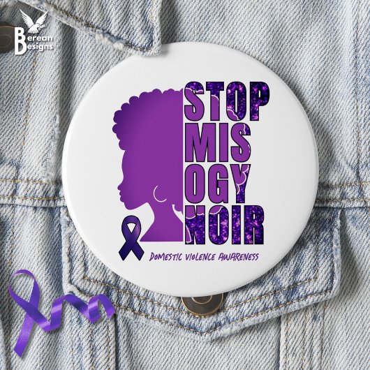 STOP MISOGYNOIR Domestic Violence Awareness 缶バッジ