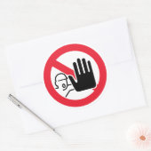 Stop niet betreden. Niet toegestaan. Hand stop. ラウンドシール (封筒)