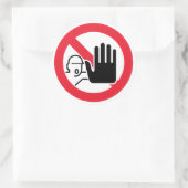 Stop niet betreden. Niet toegestaan. Hand stop. ラウンドシール (バッグ)